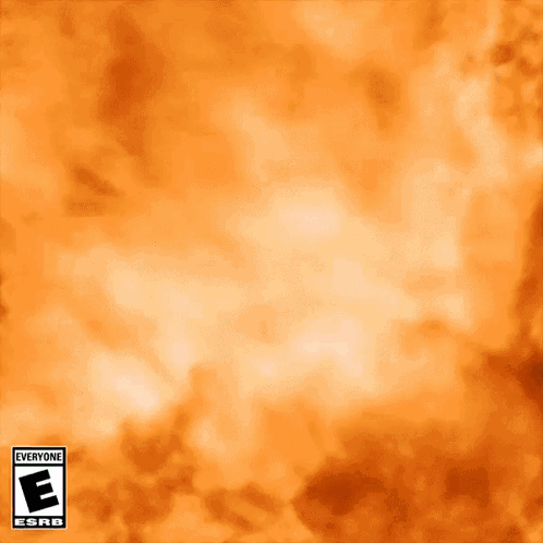 An Orange Background With A Warning Label That Says " Everyone " GIF