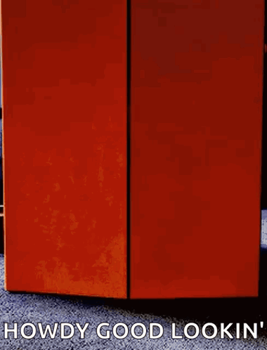 An Orange Box With The Words `` Howdy Good Lookin '' On It GIF