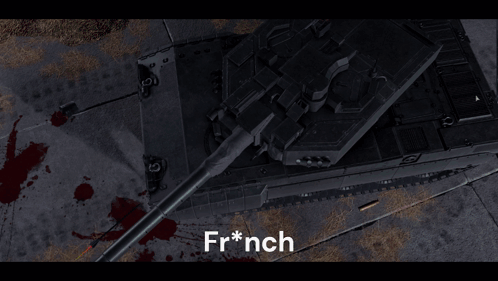 an x-ray of a green tank with the word french written below it