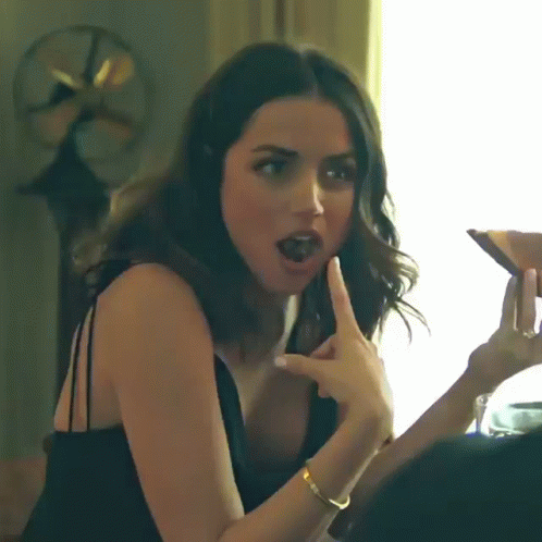 Ana De Armas Amazed Grilled Cheese GIF