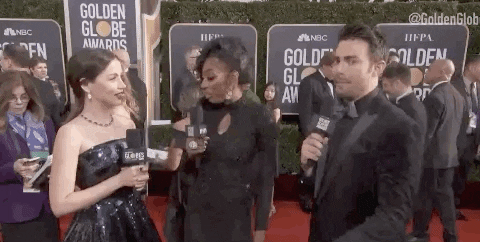 Ana De Armas Golden Globes Black Dress GIF