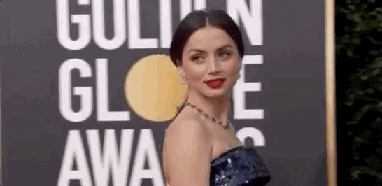 Ana De Armas Red Carpet Golden Globe Awards GIF