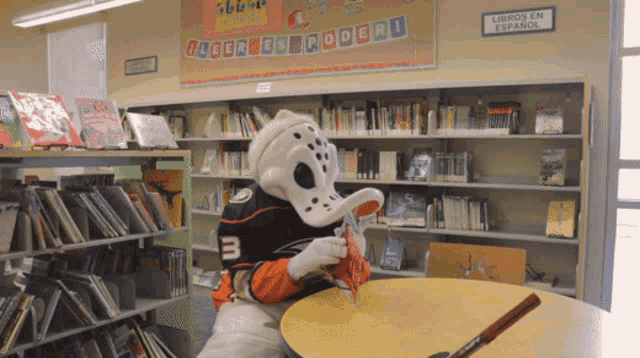 Anaheim Ducks In The Library GIF