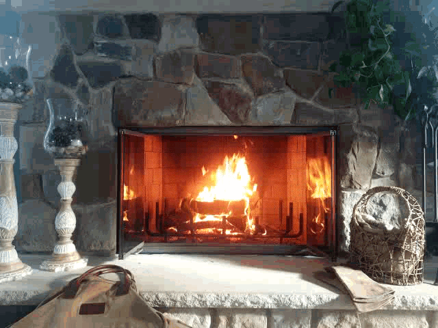 Ancient Indoor Fireplace GIF