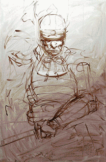 Ancient Samurai Soldier Drawing GIF