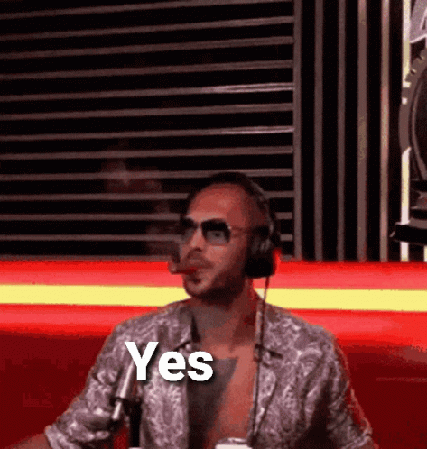 Andrew Tate Smoking Cigars On Podcast GIF