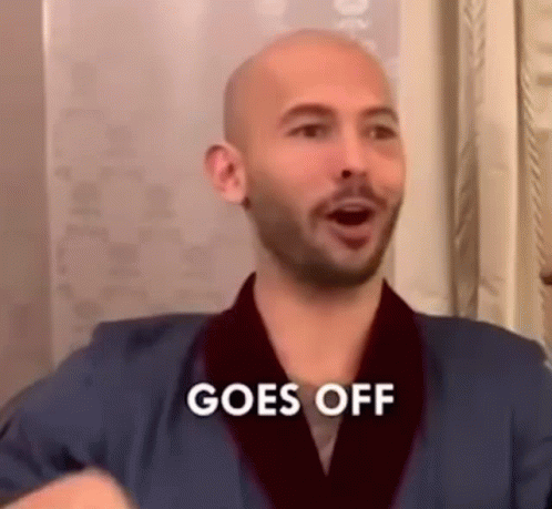 Andrew Tate Wearing Blue Robe Goes Off GIF