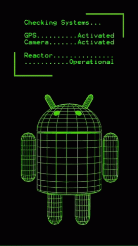 Android Robot Grid Check Technology GIF