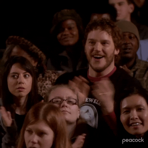 Andy Dwyer Applauding In The Audience GIF