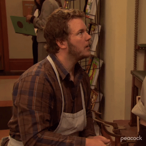 Andy Dwyer Looking Embarrassed GIF