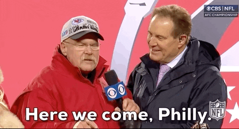 Andy Reid Here We Come Philly GIF