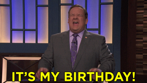 Andy Richter Says It's My Birthday Month GIF