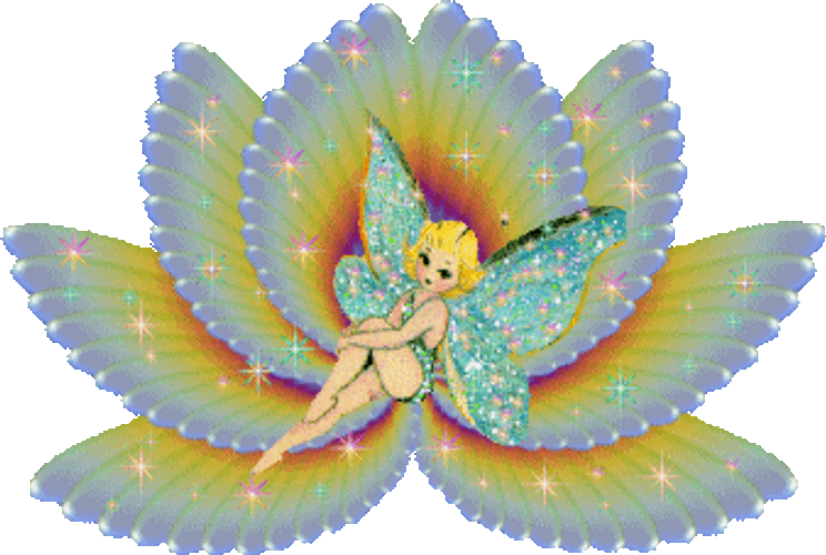 Angel And Her Colorful Wings GIF