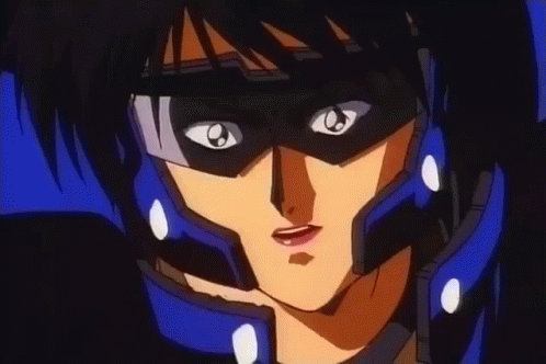 Angel Cop Blood Splatter On Face GIF