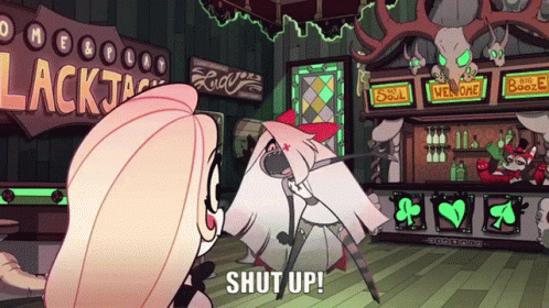 Angel Dusk And Vaggie Shut Up Hazbin Hotel GIF