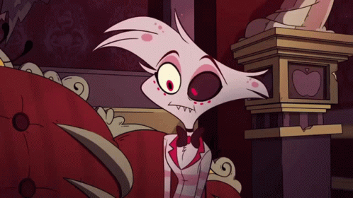 Angel Dust Shrug Hazbin Hotel GIF