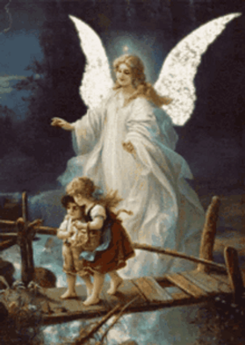 Angel Guiding Two Children GIF