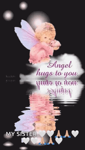Angel Holding Baby Saying Angel Hugs To You GIF