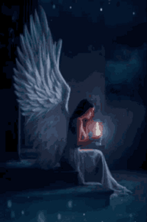 Angel Holding Light In The Dark GIF
