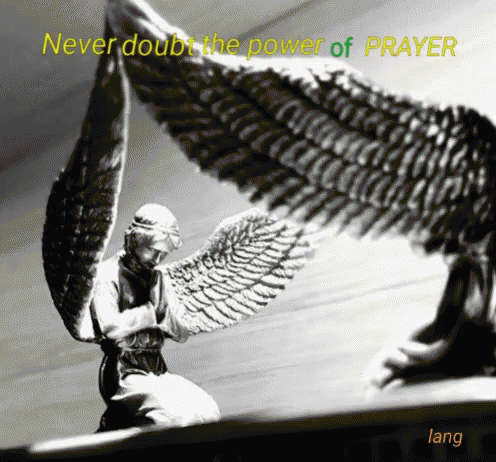 Angel Statue with Never Doubt Prayer