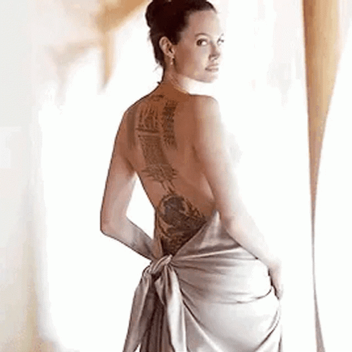 Angelina Jolie Back Henna GIF