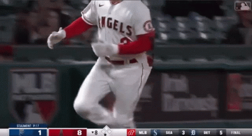 Angels Baseball Player Running on Field