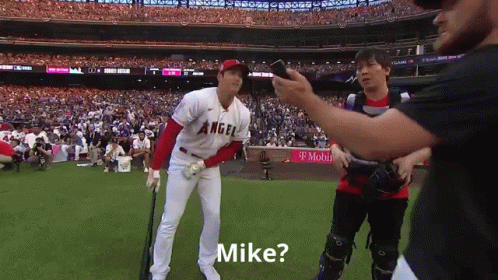 Angels Baseball Player Talking To Cameraman GIF