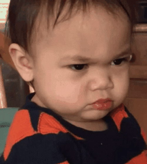 Anger Issues Of Baby In Stripes Shirt GIF