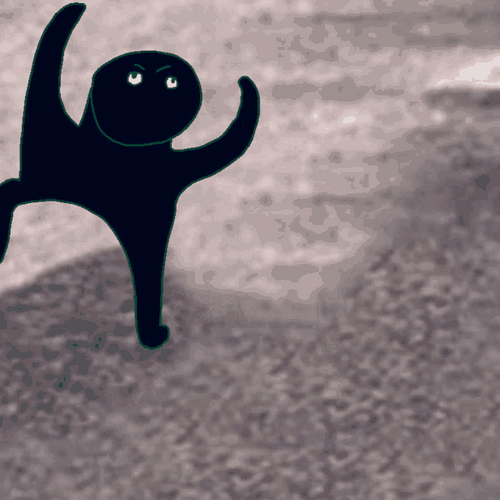 Angry Alien Black Cat GIF