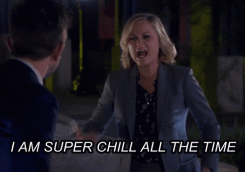 Angry Amy Poehler Im Chill Super Chill GIF