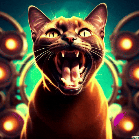 Angry Animated Cat Piano GIF