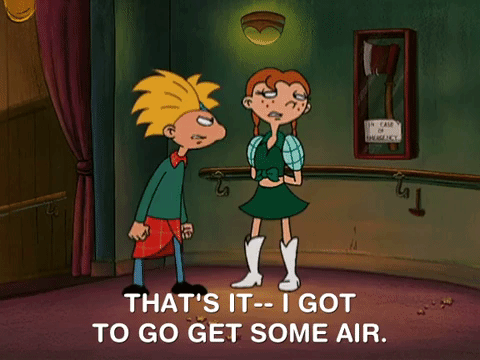 Angry Arnold Head Out GIF