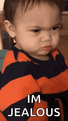 Angry Baby With Crossed Arms Im Jealous GIF