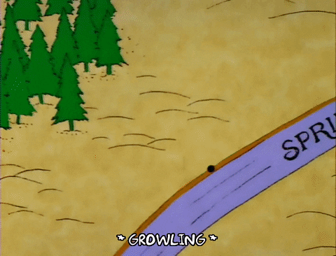 Angry Bear Dog Fight Simpsons GIF