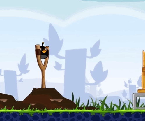 Angry Bird Sitting on Tree Stump