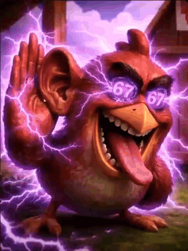 Angry Bird With Glasses Number 67 GIF