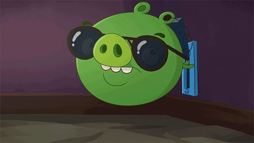 Angry Birds Cool Green Pig GIF
