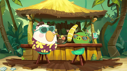 Angry Birds Hawaiian Party Time GIF