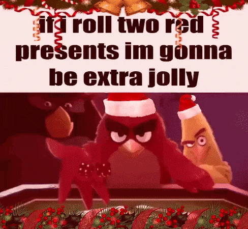 Angry Birds In Santa Hats Christmas GIF