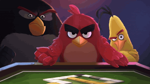 Angry Birds Playing Dominoes