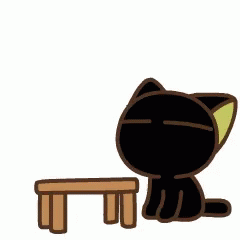 Angry Black Cat Table Flip GIF
