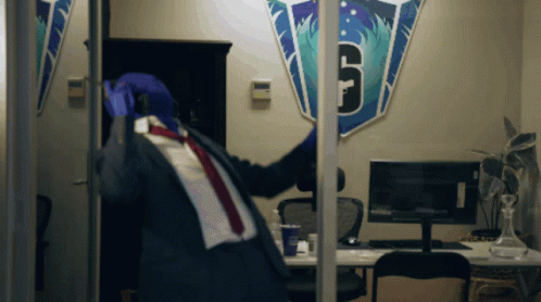Angry Blue Man Knee Slap GIF
