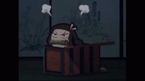 Angry Box Nezuko Fighting GIF