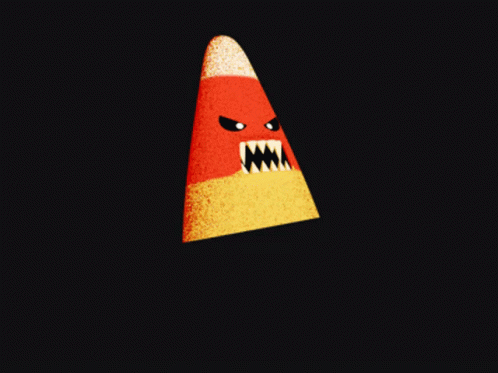 Angry Candy Corn Hopping GIF