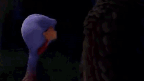 Angry Cartoon Bird Close Up