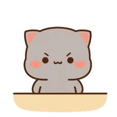 Angry Cartoon Cat Sitting