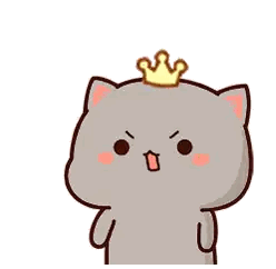 Angry Cartoon Cat with Crown