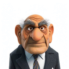 Angry Cartoon Character in Suit and Tie