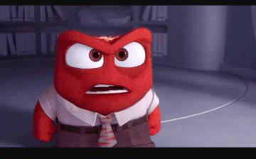 Angry Cartoon Character Wearing Tie and White Shirt