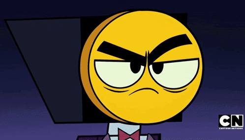Angry Cartoon Character With CN Logo